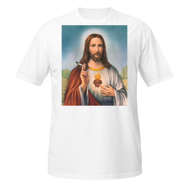 Jesus Burning Sacred Bush unisex t-shirt